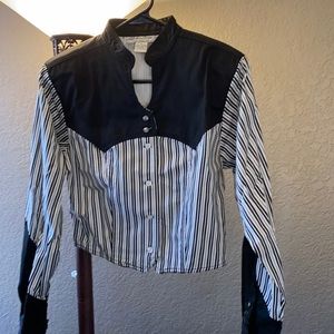 Vintage Black and White Women’s Western Shirt